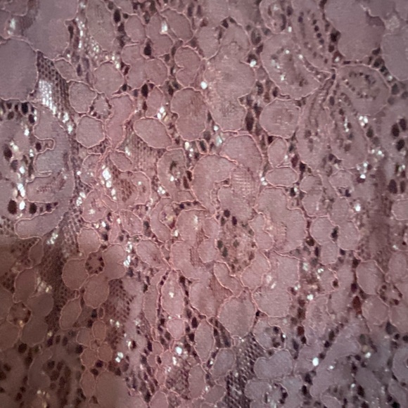 Loft Womens Size Medium Deep Plum Purple Sheer Lace Bell Sleeve Goth Blouse - Picture 7 of 10